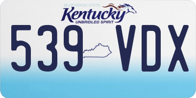 KY license plate 539VDX