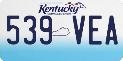 KY license plate 539VEA