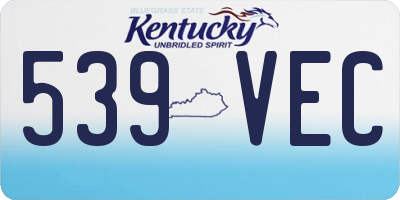 KY license plate 539VEC