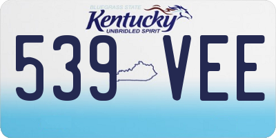 KY license plate 539VEE