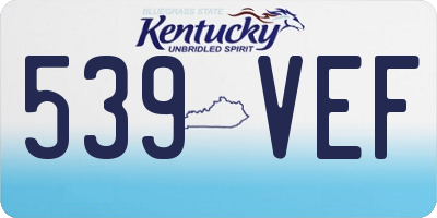 KY license plate 539VEF