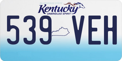 KY license plate 539VEH