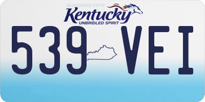 KY license plate 539VEI