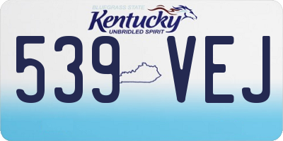 KY license plate 539VEJ