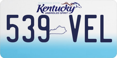 KY license plate 539VEL