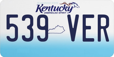 KY license plate 539VER