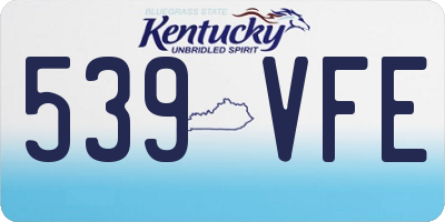 KY license plate 539VFE