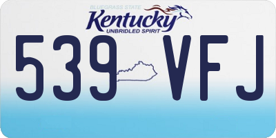 KY license plate 539VFJ