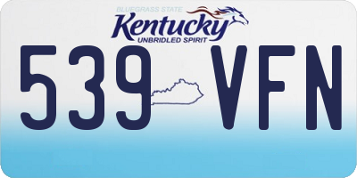 KY license plate 539VFN