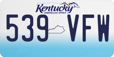 KY license plate 539VFW