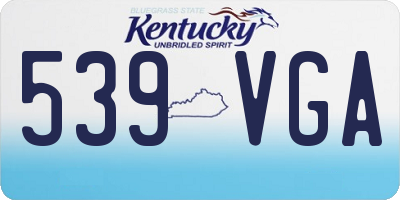 KY license plate 539VGA