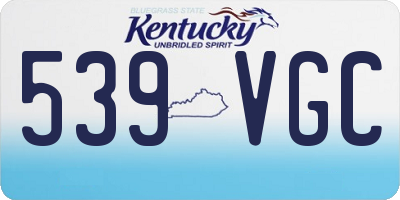 KY license plate 539VGC