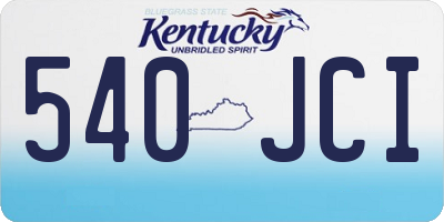 KY license plate 540JCI