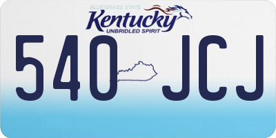 KY license plate 540JCJ