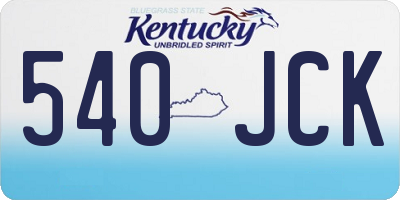 KY license plate 540JCK