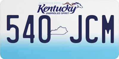 KY license plate 540JCM