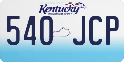 KY license plate 540JCP