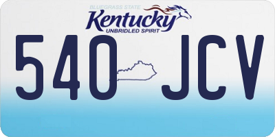 KY license plate 540JCV