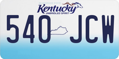KY license plate 540JCW