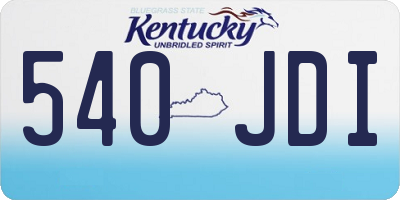 KY license plate 540JDI