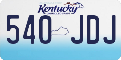 KY license plate 540JDJ