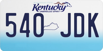 KY license plate 540JDK