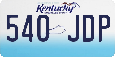 KY license plate 540JDP