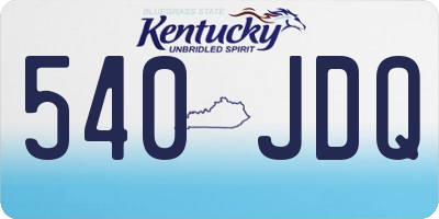 KY license plate 540JDQ