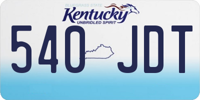 KY license plate 540JDT