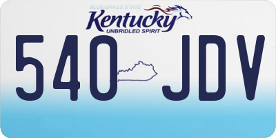 KY license plate 540JDV