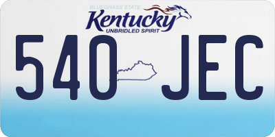 KY license plate 540JEC