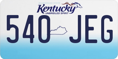KY license plate 540JEG