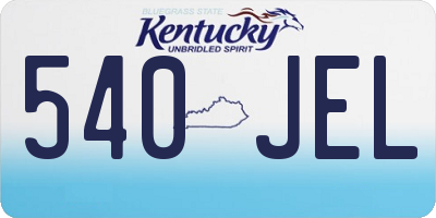 KY license plate 540JEL