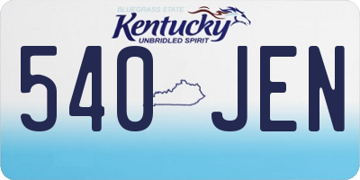 KY license plate 540JEN
