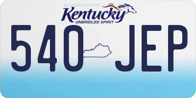 KY license plate 540JEP