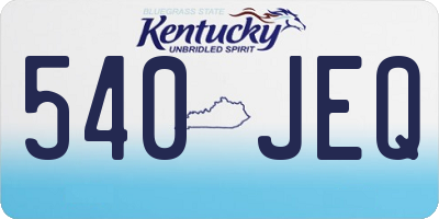 KY license plate 540JEQ