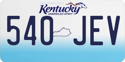 KY license plate 540JEV