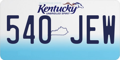 KY license plate 540JEW
