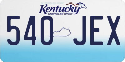 KY license plate 540JEX