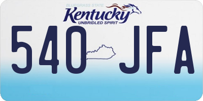 KY license plate 540JFA