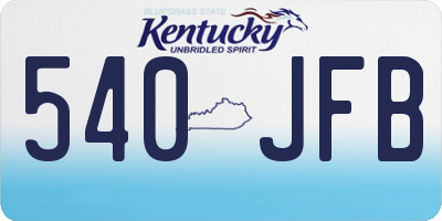 KY license plate 540JFB