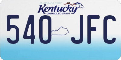 KY license plate 540JFC