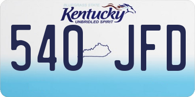 KY license plate 540JFD