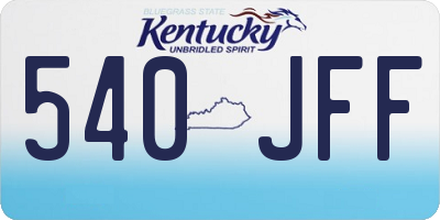 KY license plate 540JFF