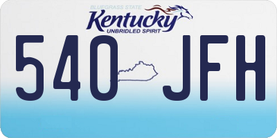 KY license plate 540JFH