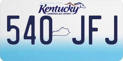 KY license plate 540JFJ