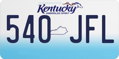 KY license plate 540JFL