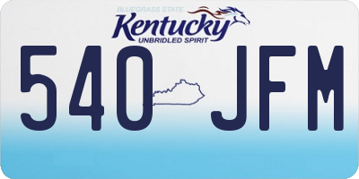 KY license plate 540JFM