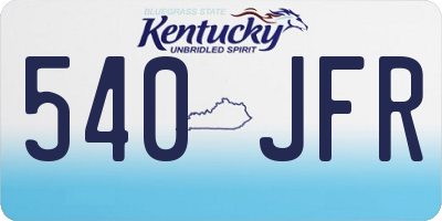 KY license plate 540JFR