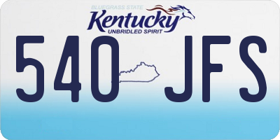 KY license plate 540JFS
